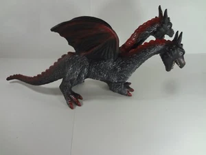 2-köpfiger Drache weicher Moosgummi große Figur schwarz rot 2005 Spielzeug Major 18 Zoll - Bild 1 von 6