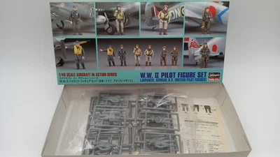  HAW36007 Hasegawa X48-7 W.W.II pilot figure set Japanese, German, U.S., Br - Immagine 1 di 2