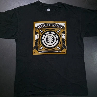 Camiseta Element M Negra Hecha para Perdurar Gráfica Retro 1992 Skate Streetwear Foto 1 de 4