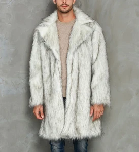 New Men's Winter Warm Cozy Luxury Faux Fur Jacket Casual Coat Thick Outerwear - Picture 1 of 15