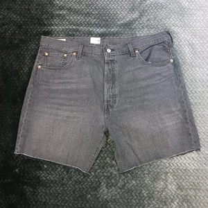 Levi's 501 Men's Black Denim Cut Off Jeans Shorts '93 Button Fly Size 42 - Picture 1 of 15