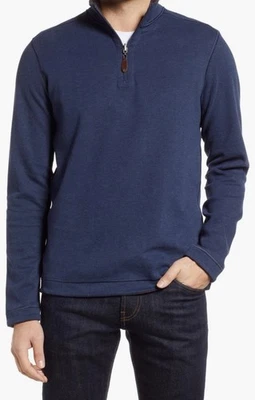 Johnston & Murphy  Mens Brown/Navy Reversible 1/4 Zip Pullover Sweater 2XL - Image 1 of 4