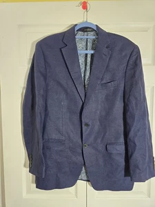 Lauren Ralph Lauren Blazer Mens 41R all Linen navy 2 Button suit Jacket - Picture 1 of 8