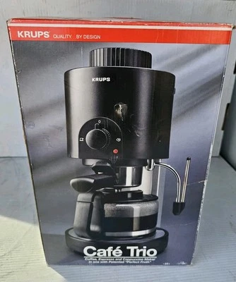 Rare! Krups Cafe Trio 996 Coffee Espresso, Cappuccino Maker w/Frother,  GERMANY - Image 1 of 4