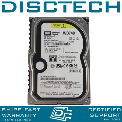 Western Digital Raptor WD740GD SATA Hard Drive - Image 1 of 3