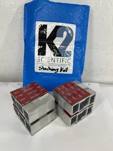 2 x K2 Scientific Impilabile Kit Staffe Alluminio per Laboratorio Congelatori Frigoriferi - Foto 1 di 3