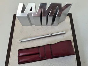 Lamy Linea "M" Füllhalter Patronenfüller Fischgrät  silberfarben + Lederetui - Imagen 1 de 5