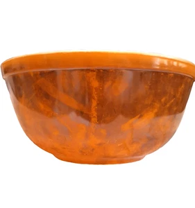 Pyrex Vintage Orange and Brown SWIRL Pattern 2 1/2 QT Mixing Bowl - 403 - Picture 1 of 8