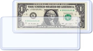 25 Stück Dollarscheinhüllen - 6,8 x 2,9 Zoll Hartplastik Geldscheinhüllen, transparent  - Bild 1 von 12
