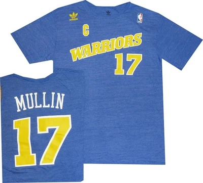 Etiquetas de camisa slim Golden State Warriors Chris Mullin Adidas Throwback mistura tripla - Imagem 1 de 4