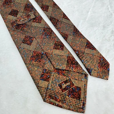 Brioni Silk Tie Mens Luxury Red Gold Floral Handmade in Italy Designer Wedding - Image 1 of 4