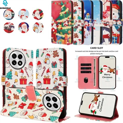 For OnePlus 13T 12 11 9 Nord N10 N200 Christmas Pattern Wallet Case Phone Cover - Image 1 of 4