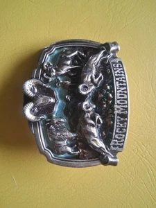 Fibbia per cintura Montagne Rocciose 1984 Big Horn Sheep The Great American Buckle Co NUOVO - Foto 1 di 5