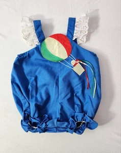 Mameluco Burbuja Bebé Niña De Colección 9 Mo Apliques Globo Aire Caliente Alforja Encaje Azul - Imagen 1 de 12