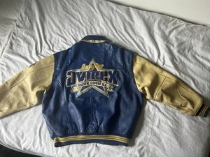 Avirex Retro Vintage Varsity Leather Jacket - Picture 1 of 20