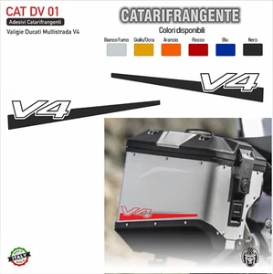 2 Adesivi catarifrangente valigie alluminio Ducati Multistrada V4 - CAT DV 01 - Picture 1 of 1
