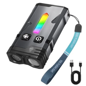 Keychain Rechargeable LED Flashlight Super Bright Torch Mini Light Work Lamp EDC - Picture 1 of 18