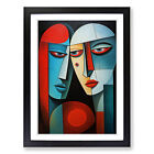 Two Men In Love Cubism Wall Art Print Framed Canvas Picture Poster Decor