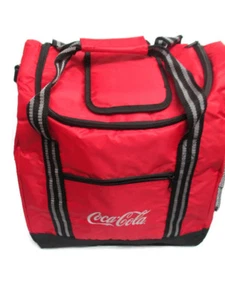 Borsa termica Coca-Cola 24 lattine con manico rossa con logo bianco patta superiore facile accesso - Foto 1 di 9