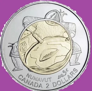 1999 Canada Nunavut Commemorative Toonie $2 Two Dollar Coin. Polar Bear UNC Mint - Picture 1 of 2
