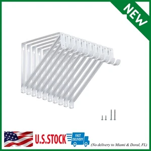 10-Pack Heavy Duty Closet Shelf & Rod Brackets, Wall Mounted Closet Shelves Brac - Picture 1 of 10