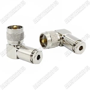 1x UHF PL-259 Male Right Angle Clamp RA Connector RG58 LMR195 RG400 RG142 Cable - Picture 1 of 6