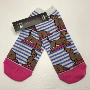 Dachshund Wiener Dog 1 Pair Ladies Low Cut Socks by No Boundaries - Picture 1 of 7