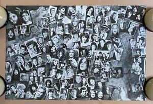 Cartel collage artista rock Meers litografía de pintura Hendrix Joplin Morrison - Imagen 1 de 11