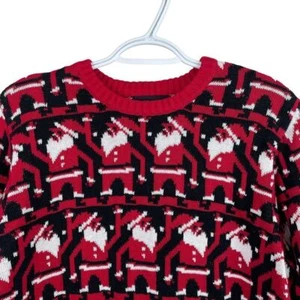 NEW Blizzard Bay Ugly Christmas Sweater Mens M Red Dancing Santa Claus Holiday - Picture 1 of 4