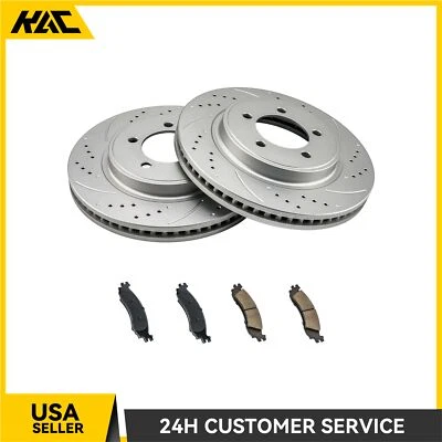 Front Drilled Brake Rotors Pads For Ford Explorer 2006-2010 Mercury Mountaineer - Image 1 of 4
