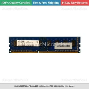 EBJ21UE8BDF0-DJ-F Elpida 2GB DDR3 Non ECC PC3-10600 1333Mhz 2Rx8 Memory - Picture 1 of 1