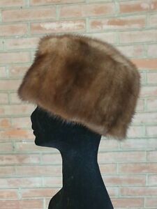 cappello colbacco pelliccia di visone mink fur hat fourrure vison nerz demi buff