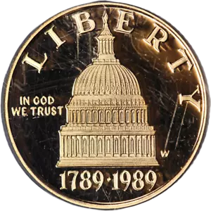 1989-W Congress Commemorative Gold $5 PCGS PR70 DCAM - STOCK - Picture 1 of 4