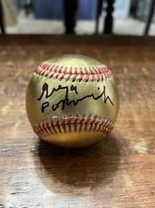 Gregg Popovich Signed Gold Baseball PSA DNA Coa Autographed Spurs - Picture 1 of 5