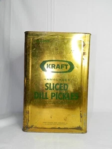 Vintage Kraft Hamburger Sliced Dill Pickle 5 Gallon Tin - Picture 1 of 10