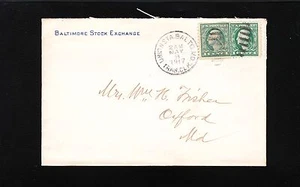 Baltimore Stock Exchange Union Station Train Clerk 1917 1c Washington Cover 5t - Picture 1 of 3