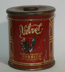 Rara Antigua Pipa de Terciopelo y Cigarrillo Tabaco Redonda Tapa Liggett & Myer - Imagen 1 de 10