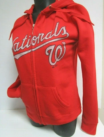 WASHINGTON NATIONALS WOMANS SMALL FULL ZIPP HOODY NEW W TAGS MAJESTIC EV Cover