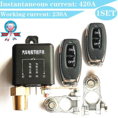 Universal 12V 230A Car Wireless Remote Switches Cut Off Battery Isolator Master - Image 1 of 4