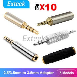 2.5mm/3.5mm to 3.5mm M/F to F/M Stereo Aux Adapter Gold Premium High Quality AU - Picture 1 of 32