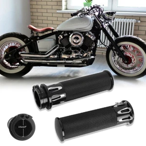 1" Motorcycle Handle Bar Hand Grips Black For Yamaha V-Star 650 XVS650A Classic - Picture 1 of 14