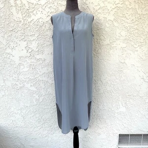AG Adriano Goldschmied 100% Silk Size M Sleeveless Shift Midi Dress Hi-Low - Picture 1 of 16