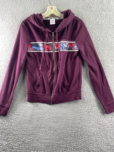 UNDERCOVER Felpa con cappuccio da donna Victoria's Secret ROSA con cerniera viola taglia XS