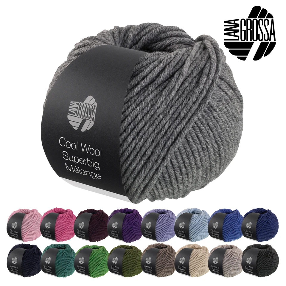 Lana Grossa COOL WOOL Superbig Mélange 50 g extravoluminöse Merinowolle 80 m - Bild 1 von 1