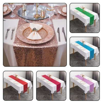 Sequin Glitter Table Runner Table Cloth Birthday Wedding Party Banquet Decor - Image 1 of 4