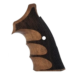Griff für SW S&W K-L - X .38 .357 Rahmen offene Rückseite quadratischer Butt Nussbaumholz - Bild 1 von 4
