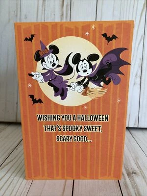 Mickey Minnie Mouse Goofy Vintage Style Halloween Card Spooky Sweet Scary Good - Image 1 of 4