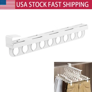 Pull-Out Type Retractable Clothes Rack,2024 Pull Out Closet Rod Without Drilling - Picture 1 of 13