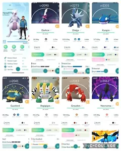 Pokemon Go Iv22|Shiny Darkrai| Necrozma Reshiram Palkia Mewtwo Zekrom Groudon - Picture 1 of 3