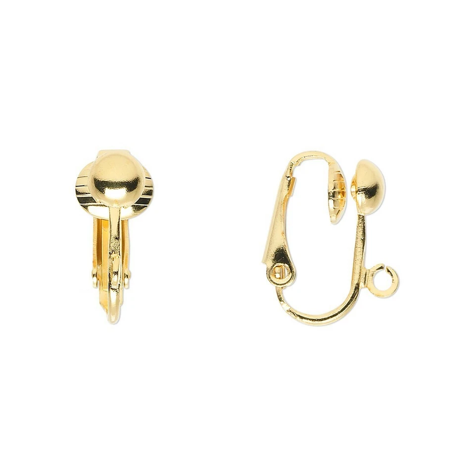 夹式耳环钩发现金 14K 镀 4 毫米半球 10 件 — 第 1/1 张图片